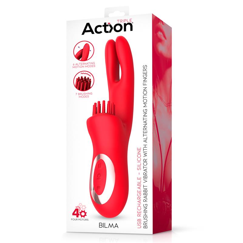 ACTION Bilma Vibrador con Movimientos Alternantes y Brushing 4 Motores