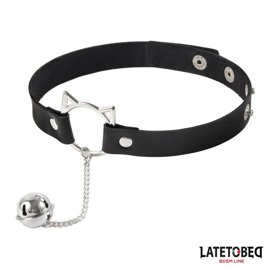 LATETOBED BDSM LINE Choker con Aro con Orejitas y Cascabel