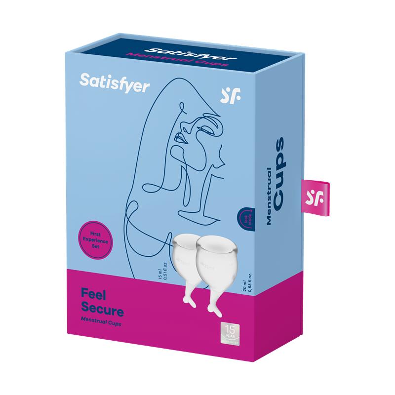 SATISFYER Copas Menstruales Feel Secure Transparent Pack de 2