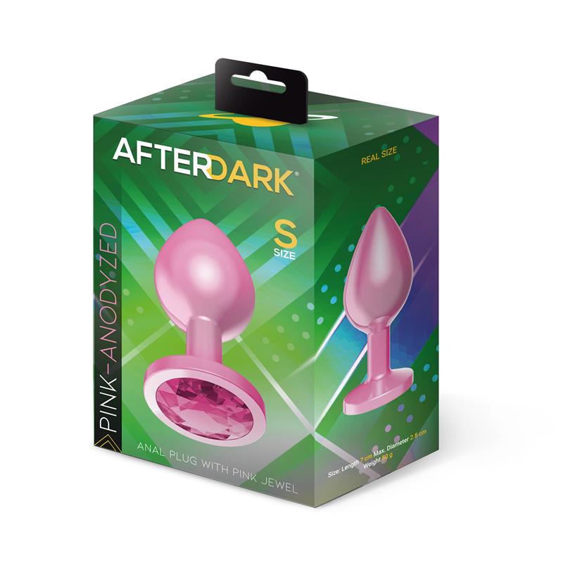 AFTERDARK Plug Anal Anodizado Rosa con Joya Talla S
