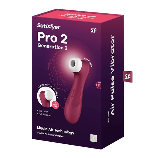 SATISFYER Pro 2 Gen 3 Liquid Air Technology Succión y Vibración Wine Red - Rojo Vino