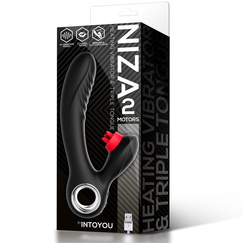 INTOYOU Niza Vibrador con Calor y Triple Lengua Estimuladora de Clítoris