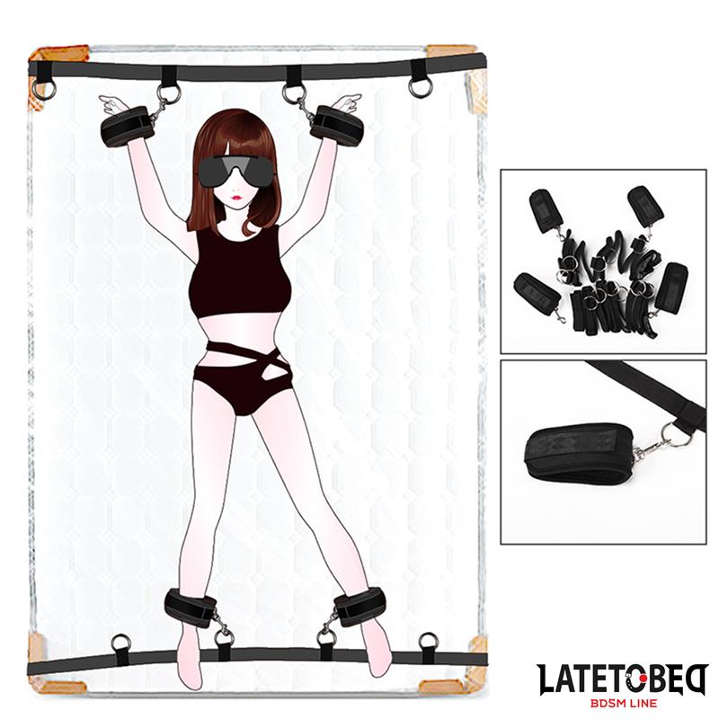 LATETOBED BDSM LINE Ataduras para la Cama con 4 Enganches