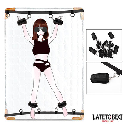 LATETOBED BDSM LINE Ataduras para la Cama con 4 Enganches
