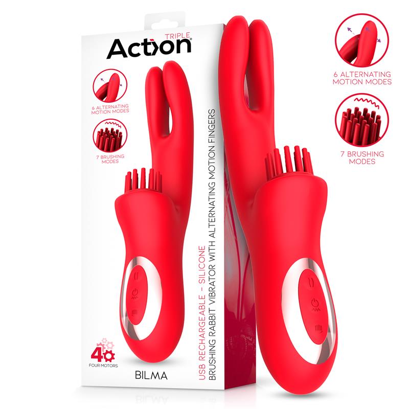 ACTION Bilma Vibrador con Movimientos Alternantes y Brushing 4 Motores