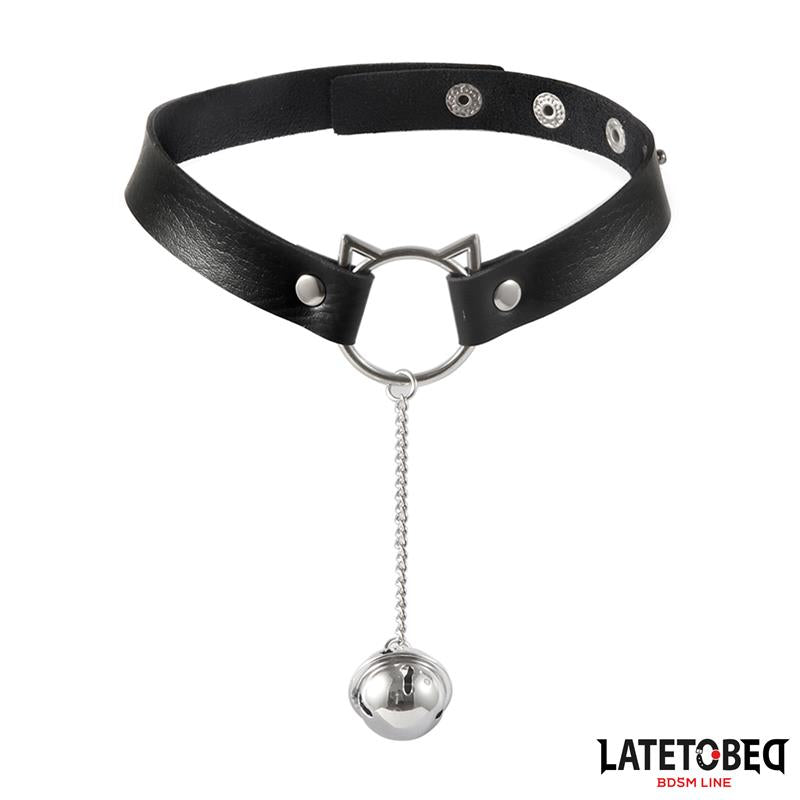 LATETOBED BDSM LINE Choker con Aro con Orejitas y Cascabel