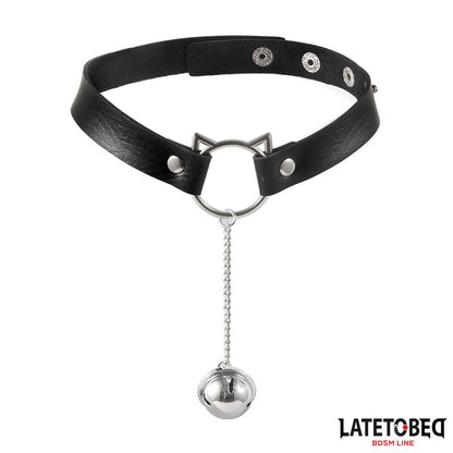 LATETOBED BDSM LINE Choker con Aro con Orejitas y Cascabel