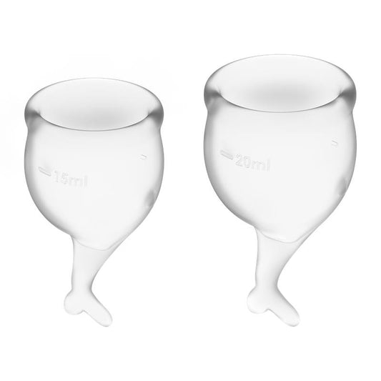 SATISFYER Copas Menstruales Feel Secure Transparent Pack de 2