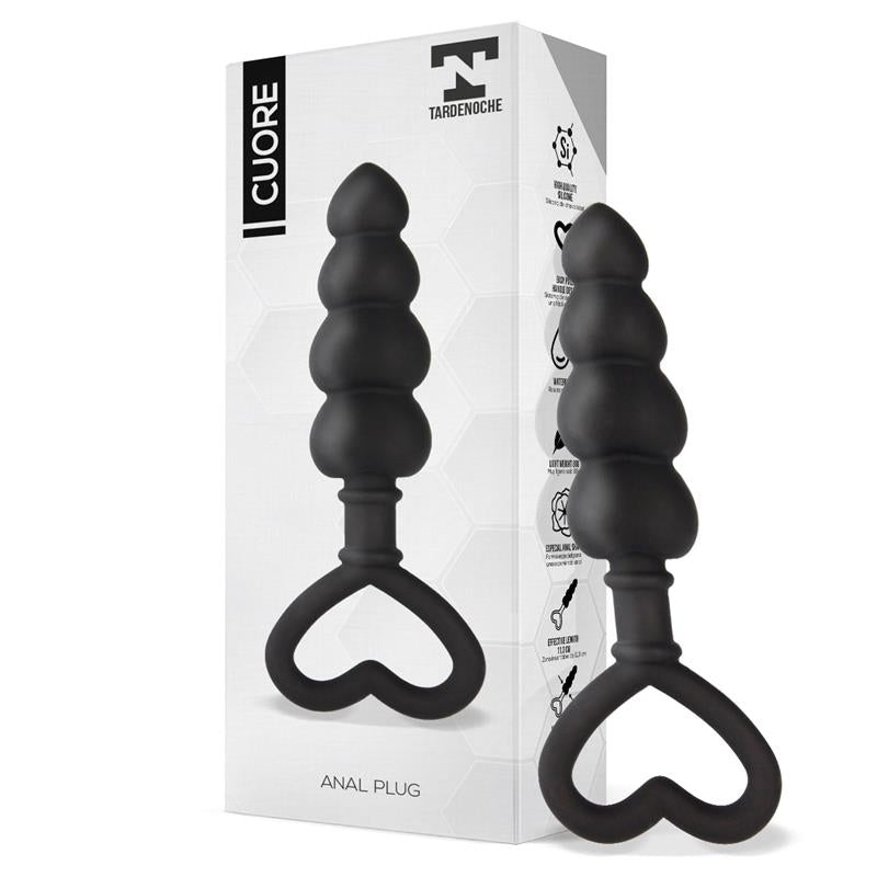 TARDENOCHE Cuore Plug Anal Silicona Negro