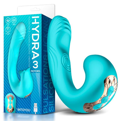 INTOYOU Hydra Vibrador con Pulsación y Lengua Estimuladora de Clítoris 3 Motores USB