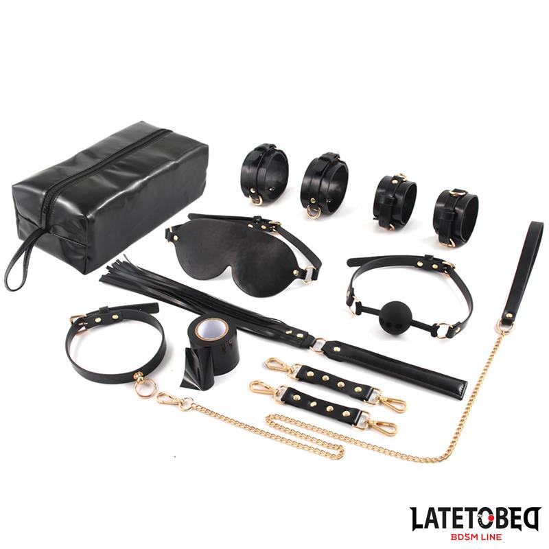 LATETOBED BDSM LINE Kit de Bondage 8 Pz con Bolsa de Almacenaje