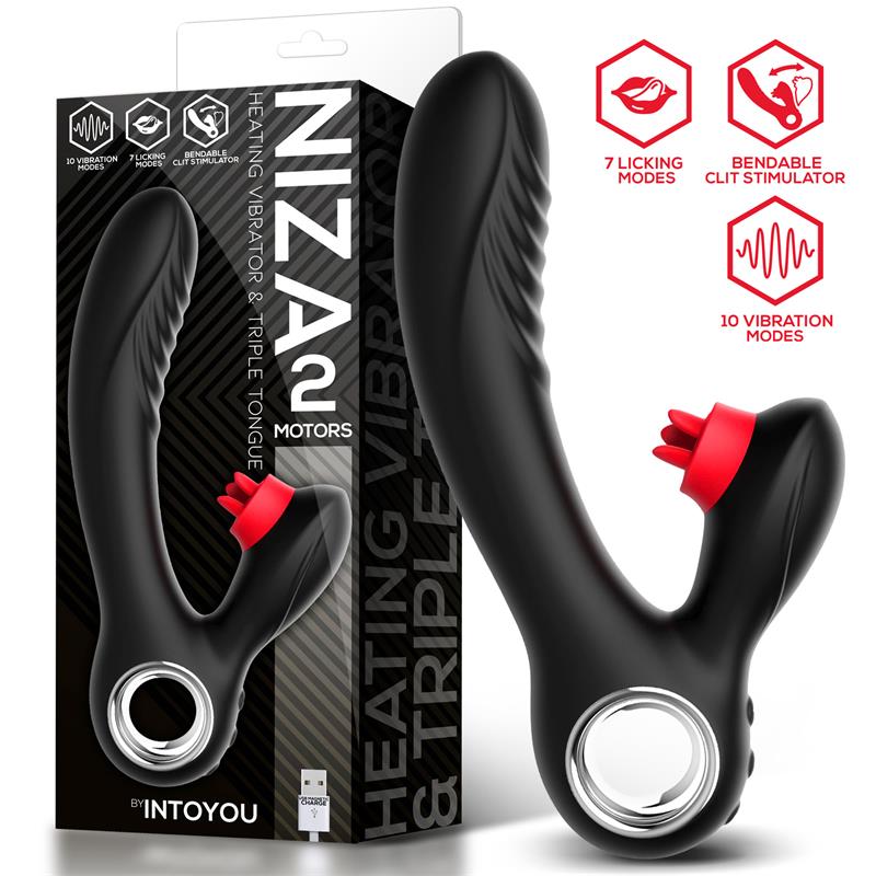 INTOYOU Niza Vibrador con Calor y Triple Lengua Estimuladora de Clítoris
