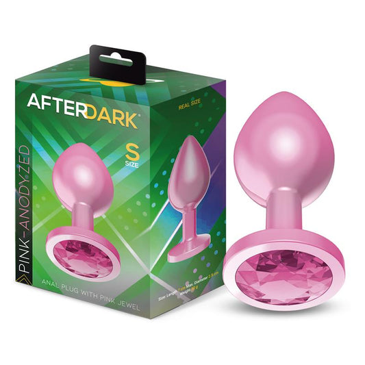 AFTERDARK Plug Anal Anodizado Rosa con Joya Talla S