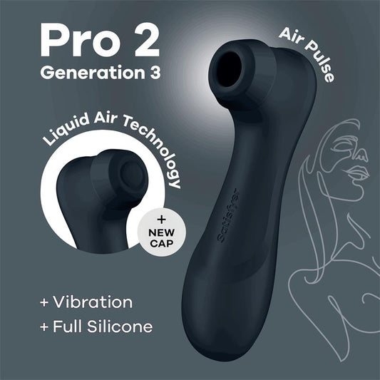 SATISFYER Pro 2 Gener 3 Liquid Air Technology Succión y Vibración Negro