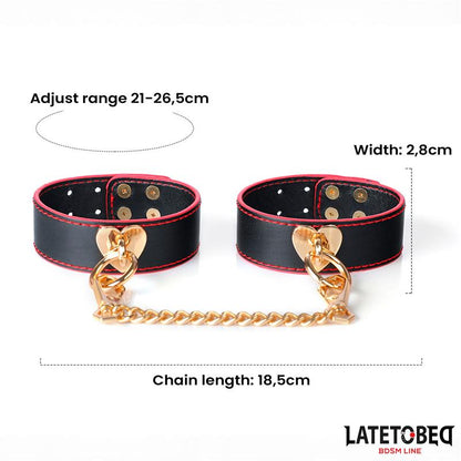LATETOBED BDSM LINE Esposas para Tobillos con Cadena Dorada