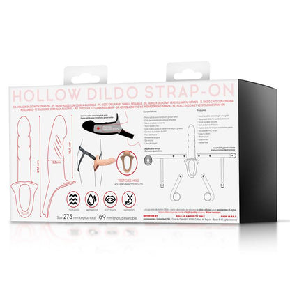 ACTION Arnés Strap-on con Dildo Hueco Silicona Premium Talla L