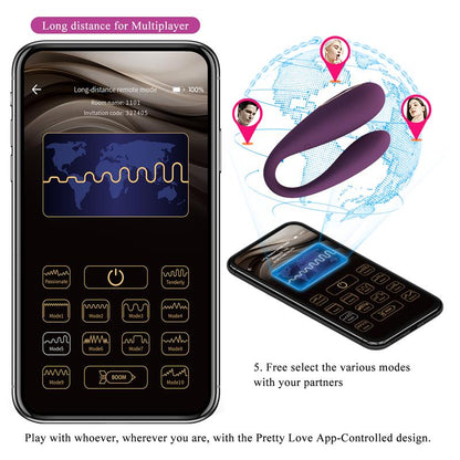 PRETTYLOVE August Vibrador de Parejas con App Lila