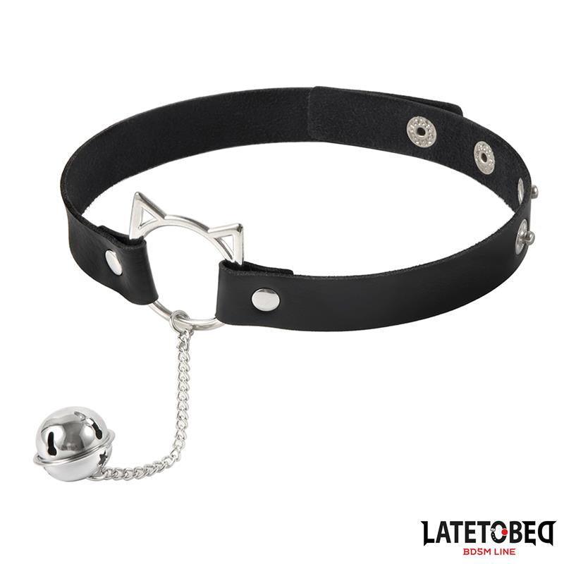 LATETOBED BDSM LINE Choker con Aro con Orejitas y Cascabel