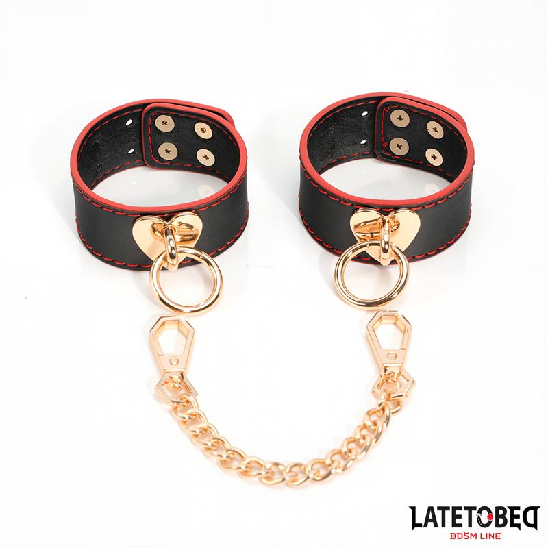 LATETOBED BDSM LINE Esposas para Tobillos con Cadena Dorada