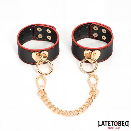 LATETOBED BDSM LINE Esposas para Tobillos con Cadena Dorada