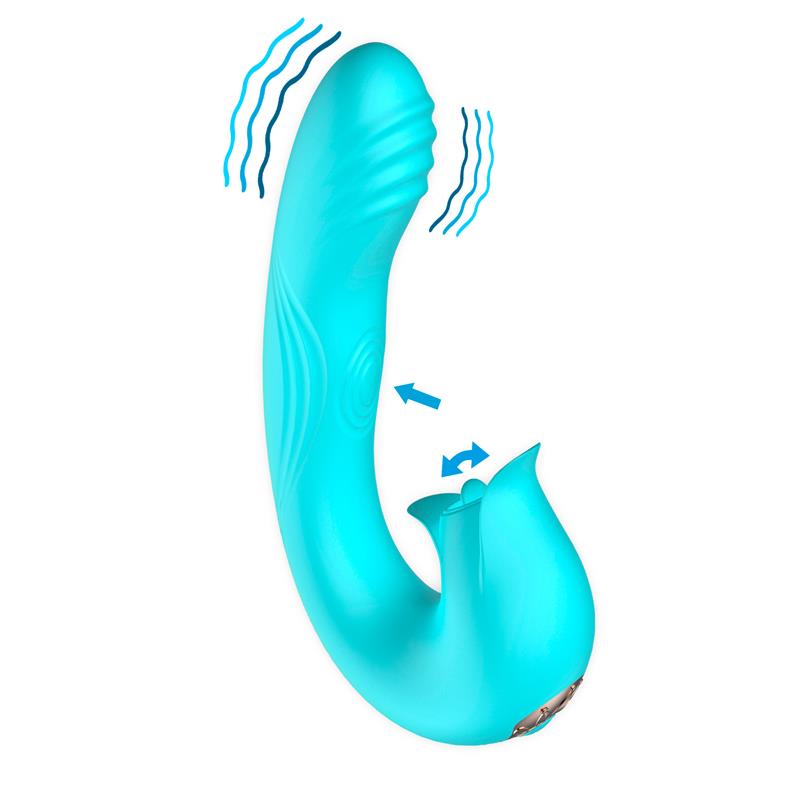 INTOYOU Hydra Vibrador con Pulsación y Lengua Estimuladora de Clítoris 3 Motores USB