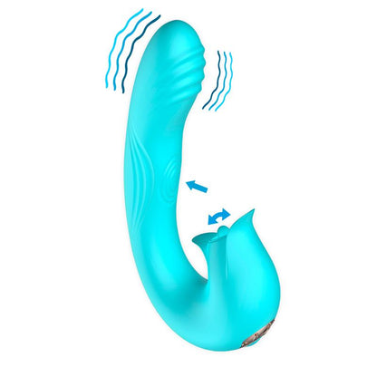 INTOYOU Hydra Vibrador con Pulsación y Lengua Estimuladora de Clítoris 3 Motores USB