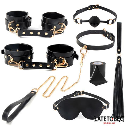 LATETOBED BDSM LINE Kit de Bondage 8 Pz con Bolsa de Almacenaje