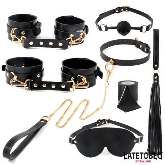 LATETOBED BDSM LINE Kit de Bondage 8 Pz con Bolsa de Almacenaje