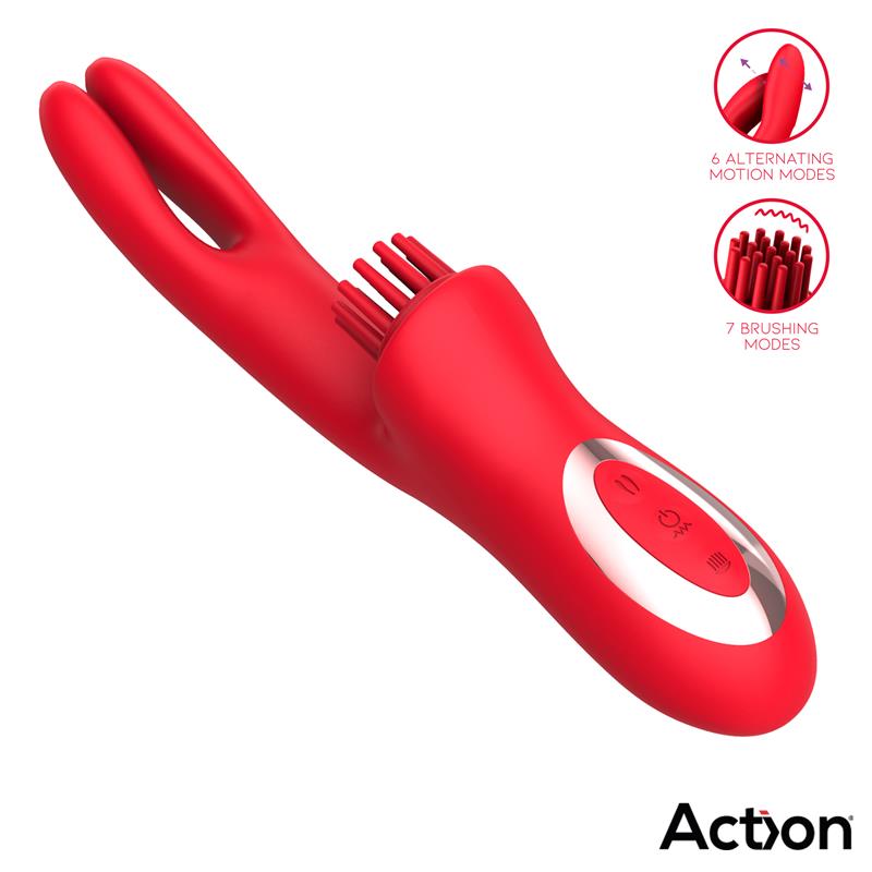 ACTION Bilma Vibrador con Movimientos Alternantes y Brushing 4 Motores