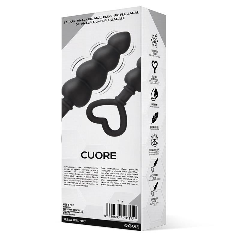 TARDENOCHE Cuore Plug Anal Silicona Negro