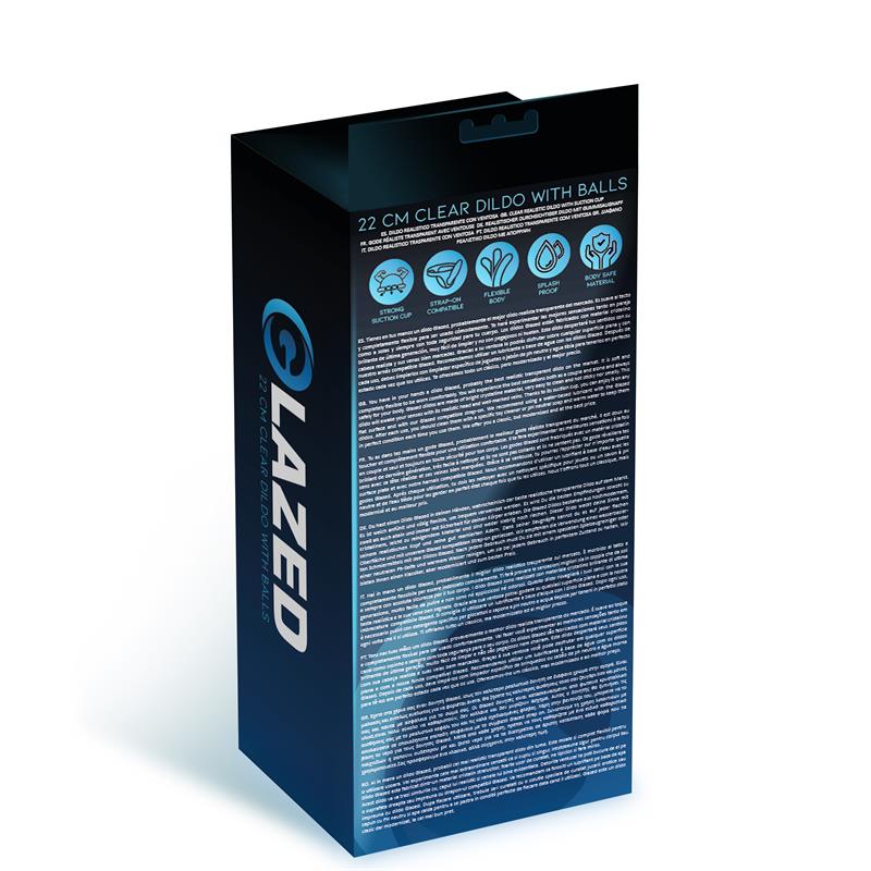 GLAZED Dildo Realista con Testículos Material Cristalino 22 cm