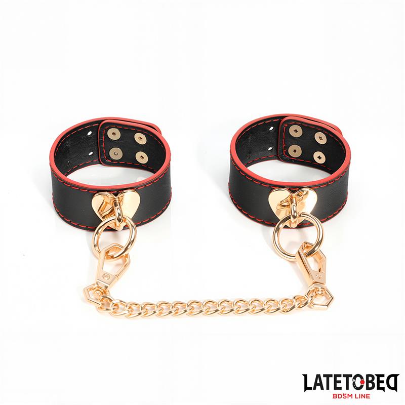LATETOBED BDSM LINE Esposas para Tobillos con Cadena Dorada