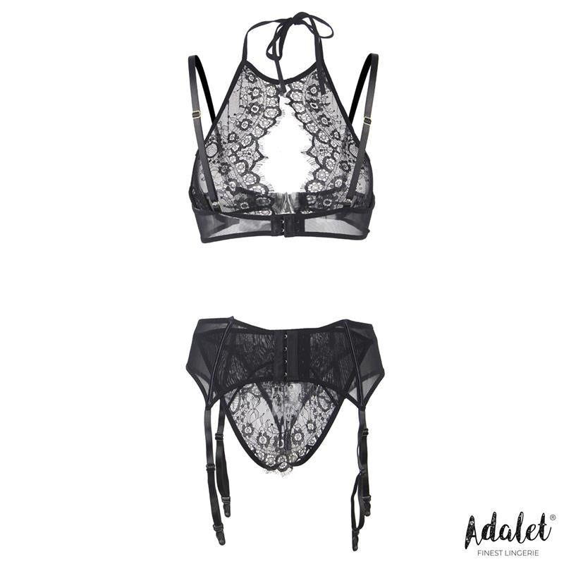 ADALET LINGERIE Evelyn Set Sujetador, Braguitas Abiertas y Liguero