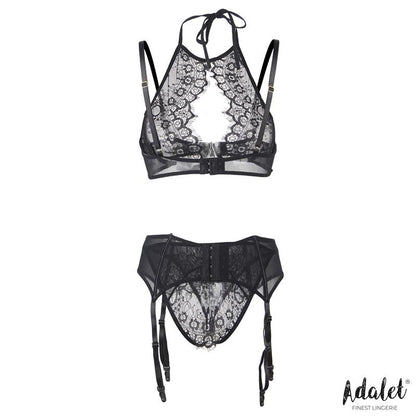 ADALET LINGERIE Evelyn Set Sujetador, Braguitas Abiertas y Liguero
