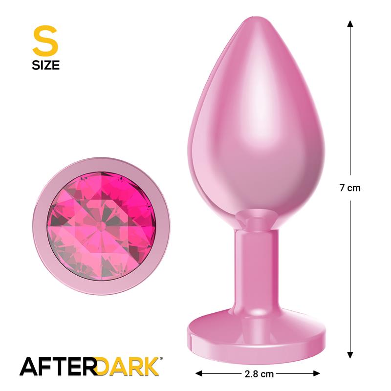 AFTERDARK Plug Anal Anodizado Rosa con Joya Talla S