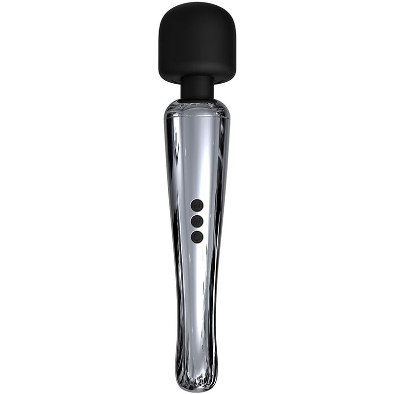 ACTION Silvery Wand Masajeador High-Tech Súper Potente Inalámbrico USB Color Cromo Silicona