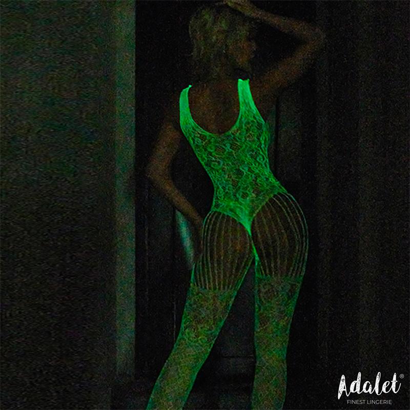 ADALET LINGERIE Beatrice Bodystocking Brilla en la Oscuridad Talla Única