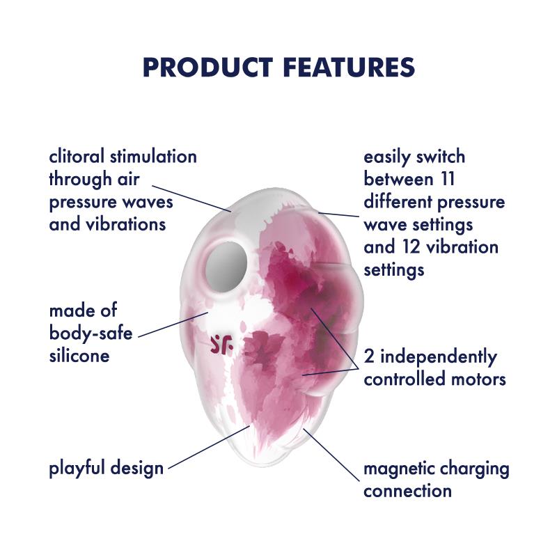 SATISFYER Cloud Dancer Succionador y Vibrador Red Print