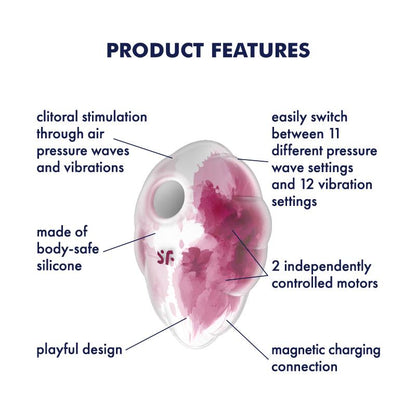 SATISFYER Cloud Dancer Succionador y Vibrador Red Print