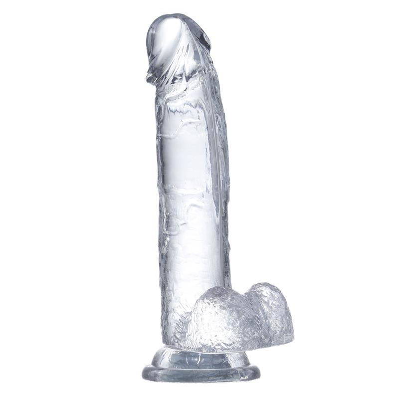 GLAZED Dildo Realista con Testículos Material Cristalino 22 cm