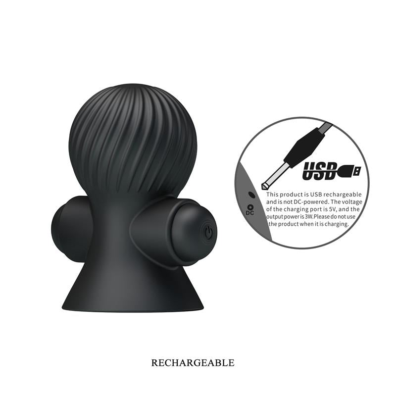 PRETTYLOVE Funda para los Pezones con Vibración Negro