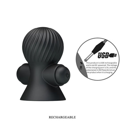 PRETTYLOVE Funda para los Pezones con Vibración Negro