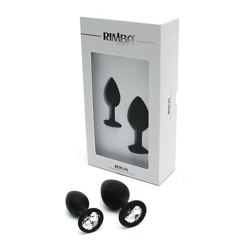 RIMBA TOYS Set de 2 Plugs con Joya Berlin Negro