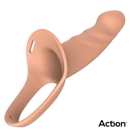 ACTION Arnés Strap-on con Dildo Hueco Silicona Premium Talla L