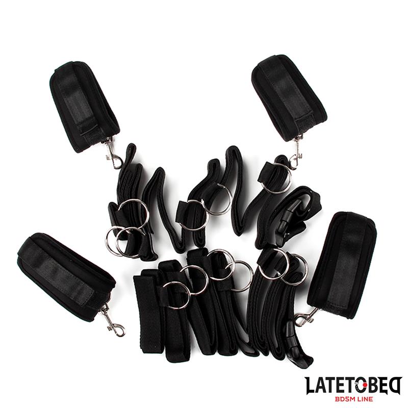 LATETOBED BDSM LINE Ataduras para la Cama con 4 Enganches