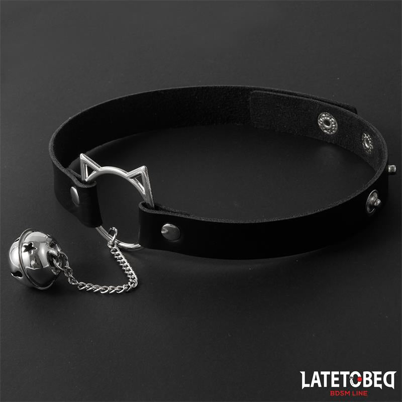 LATETOBED BDSM LINE Choker con Aro con Orejitas y Cascabel
