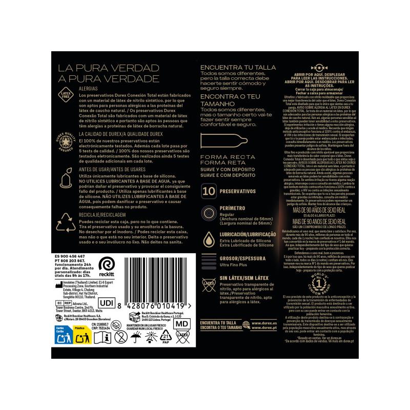 DUREX Preservativos Conexión Total 10 Und