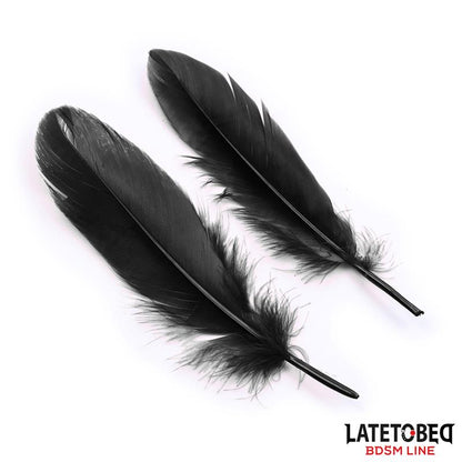 LATETOBED BDSM LINE Set de 3 Piezas Antifaz, Plumas y Esposas