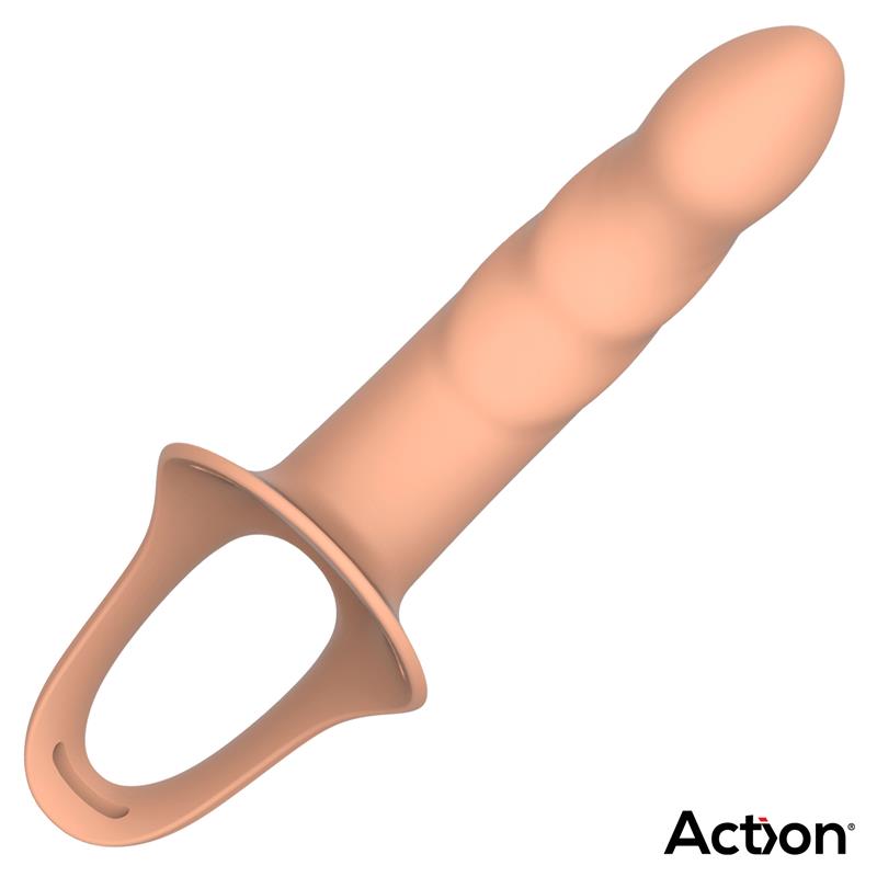 ACTION Arnés Strap-on con Dildo Hueco Silicona Premium Talla L