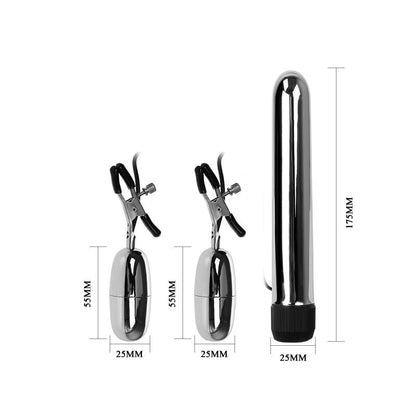 BAILE Baile Set Bala Vibrador y Pinzas para Pezones con Vibración Turbo